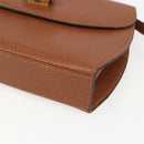 GUCCI Bamboo Shoulder Bag Leather Brown Gold Auth 159984-9