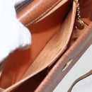 GUCCI Bamboo Shoulder Bag Leather Brown Gold Auth 159984-11