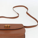 GUCCI Bamboo Shoulder Bag Leather Brown Gold Auth 159984-8