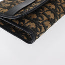 Christian Dior Trotter Canvas Chain Shoulder Bag Navy Gold Auth 159985-10