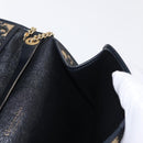 Christian Dior Trotter Canvas Chain Shoulder Bag Navy Gold Auth 159985-19