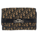 Christian Dior Trotter Canvas Chain Shoulder Bag Navy Gold Auth 159985-2