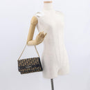 Christian Dior Trotter Canvas Chain Shoulder Bag Navy Gold Auth 159985-20