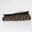 Christian Dior Trotter Canvas Chain Shoulder Bag Navy Gold Auth 159985-9