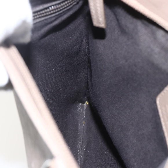 Salvatore Ferragamo Shoulder Bag Leather Beige Silver Auth 159986