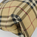 BURBERRY Nova Check Hand Bag PVC Beige Gold Auth 159987-14