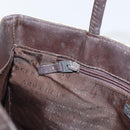 BURBERRY Nova Check Hand Bag PVC Beige Gold Auth 159987-20