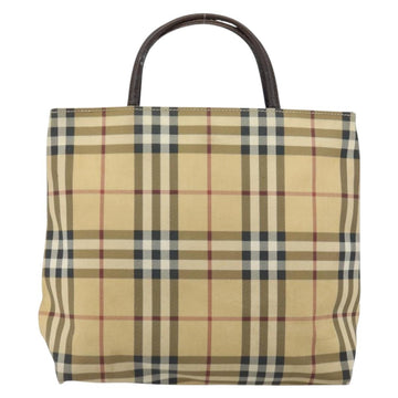 BURBERRY Nova Check Hand Bag PVC Beige Gold Auth 159987 - 0