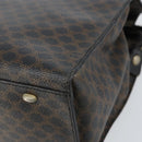 CELINE Macadam Canvas Hand Bag PVC Leather Brown Gold Auth 159988-14
