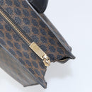 CELINE Macadam Canvas Hand Bag PVC Leather Brown Gold Auth 159988-10