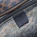 CELINE Macadam Canvas Hand Bag PVC Leather Brown Gold Auth 159988-18