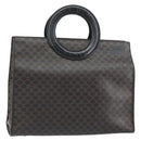 CELINE Macadam Canvas Hand Bag PVC Leather Brown Gold Auth 159988-1