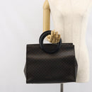 CELINE Macadam Canvas Hand Bag PVC Leather Brown Gold Auth 159988-23