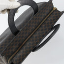 CELINE Macadam Canvas Hand Bag PVC Leather Brown Gold Auth 159988-6