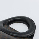 CELINE Macadam Canvas Hand Bag PVC Leather Brown Gold Auth 159988-8