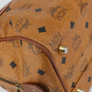 MCM Vicetos Logogram Hand Bag PVC Leather Brown Gold Auth 159989-14