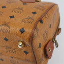 MCM Vicetos Logogram Hand Bag PVC Leather Brown Gold Auth 159989-15