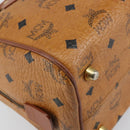 MCM Vicetos Logogram Hand Bag PVC Leather Brown Gold Auth 159989-16