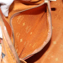 MCM Vicetos Logogram Hand Bag PVC Leather Brown Gold Auth 159989-21