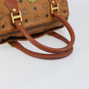 MCM Vicetos Logogram Hand Bag PVC Leather Brown Gold Auth 159989-7