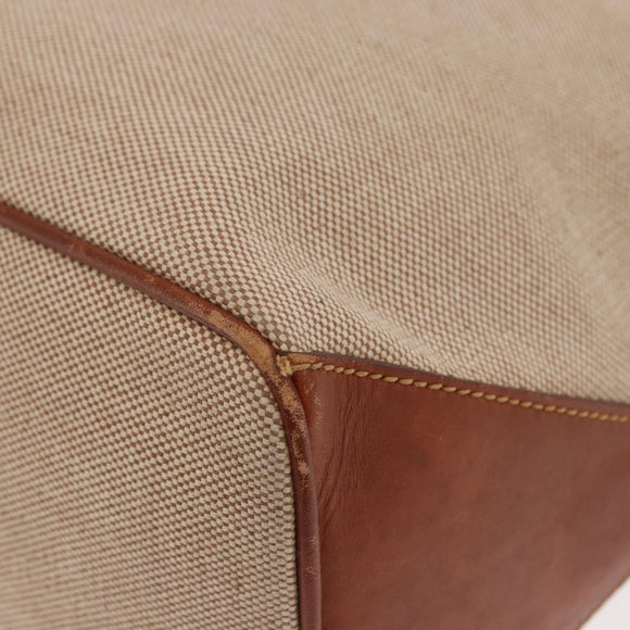 FENDI Tote Bag Canvas Beige Gold Auth 159993