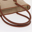 FENDI Tote Bag Canvas Beige Gold Auth 159993-7