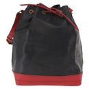 LOUIS VUITTON Epi Noe Shoulder Bag Bicolor Black Red M44017 LV Auth 159997-13