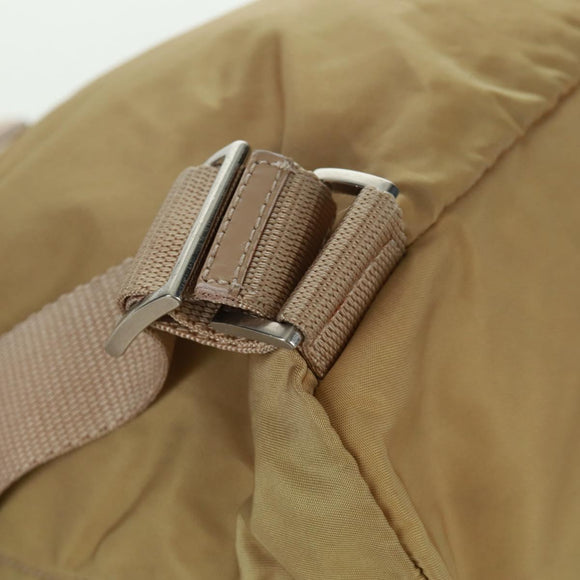 PRADA Backpack Nylon Beige Silver Auth 159998