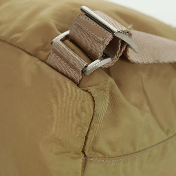 PRADA Backpack Nylon Beige Silver Auth 159998