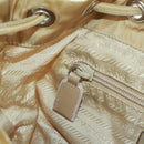 PRADA Backpack Nylon Beige Silver Auth 159998-30