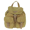 PRADA Backpack Nylon Beige Silver Auth 159998-13