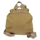 PRADA Backpack Nylon Beige Silver Auth 159998-2