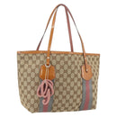 GUCCI GG Canvas Sherry Line Tote Bag Beige Gold 211971 Auth 160002-1
