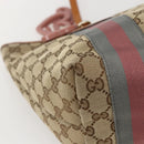 GUCCI GG Canvas Sherry Line Tote Bag Beige Gold 211971 Auth 160002-14