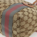 GUCCI GG Canvas Sherry Line Tote Bag Beige Gold 211971 Auth 160002-15