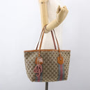 GUCCI GG Canvas Sherry Line Tote Bag Beige Gold 211971 Auth 160002-22