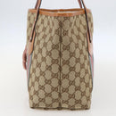 GUCCI GG Canvas Sherry Line Tote Bag Beige Gold 211971 Auth 160002-4