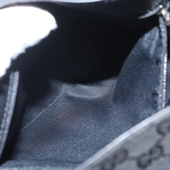 GUCCI GG Canvas Shoulder Bag Black Gold 91761 Auth 160003
