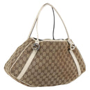 GUCCI GG Canvas GG Twins Hand Bag Beige Silver 232963 Auth 160004-1