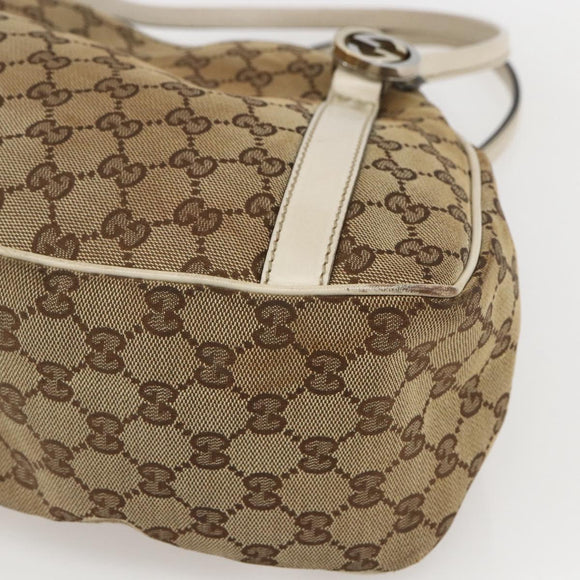 GUCCI GG Canvas GG Twins Hand Bag Beige Silver 232963 Auth 160004
