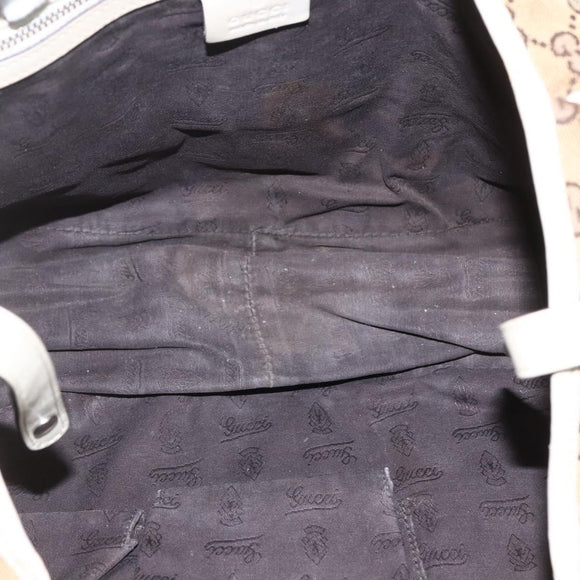 GUCCI GG Canvas GG Twins Hand Bag Beige Silver 232963 Auth 160004