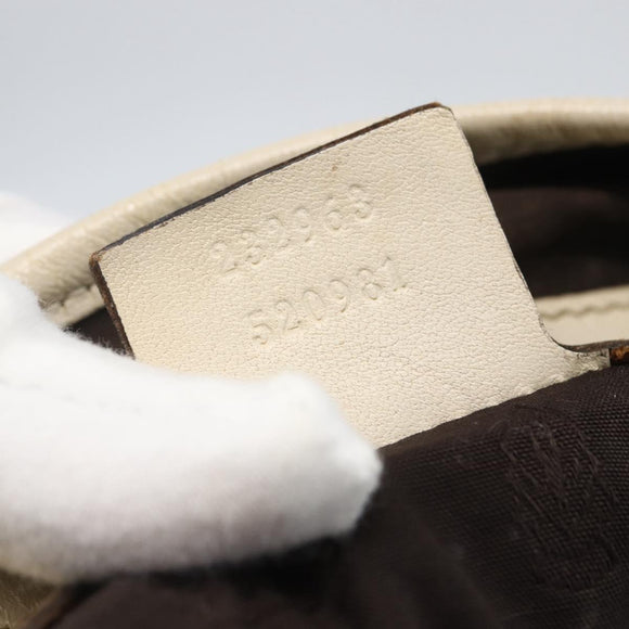 GUCCI GG Canvas GG Twins Hand Bag Beige Silver 232963 Auth 160004