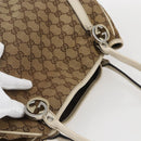 GUCCI GG Canvas GG Twins Hand Bag Beige Silver 232963 Auth 160004-6
