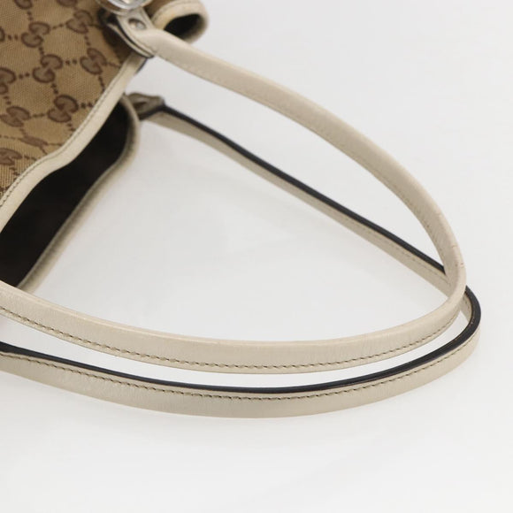 GUCCI GG Canvas GG Twins Hand Bag Beige Silver 232963 Auth 160004