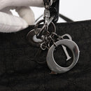 Christian Dior Lady Dior Canage Hand Bag Denim 2way Black Silver Auth 160005-18