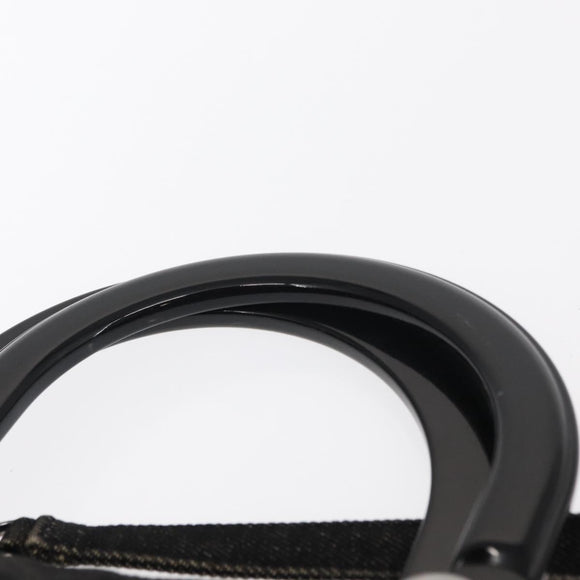 Christian Dior Lady Dior Canage Hand Bag Denim 2way Black Silver Auth 160005