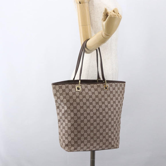 GUCCI GG Canvas Tote Bag Beige Gold 002 1098 Auth 160009