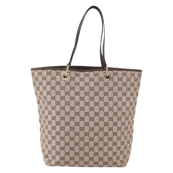 GUCCI GG Canvas Tote Bag Beige Gold 002 1098 Auth 160009