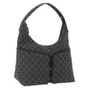 GUCCI Shoulder Bag Nylon Black Silver 001 3380 Auth 160010-1