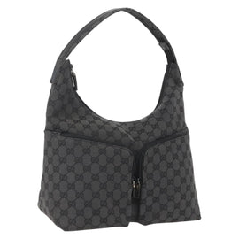GUCCI Shoulder Bag Nylon Black Silver 001 3380 Auth 160010